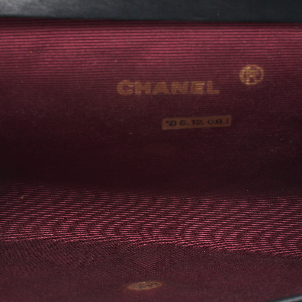 CHANEL Shoulder Bag Matelasse Push Lock Lambskin Black Gold-Tone Hardware, Pre-Owned
