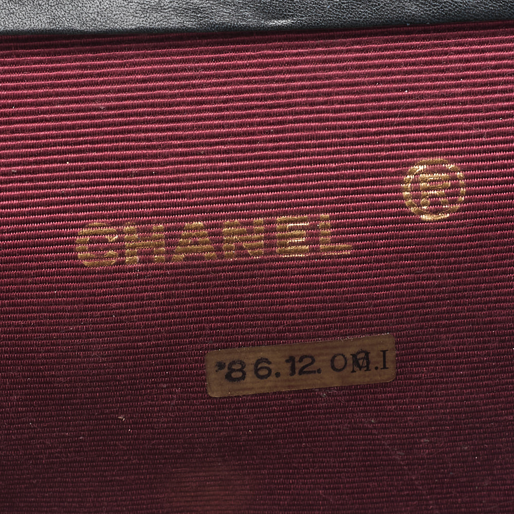 CHANEL Shoulder Bag Matelasse Push Lock Lambskin Black Gold-Tone Hardware, Pre-Owned