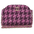 CHANEL Tweed Matelass? Coco Mark Mini Chain Shoulder Purple X Multicolor Gold-Tone Hardware, Pre-Owned
