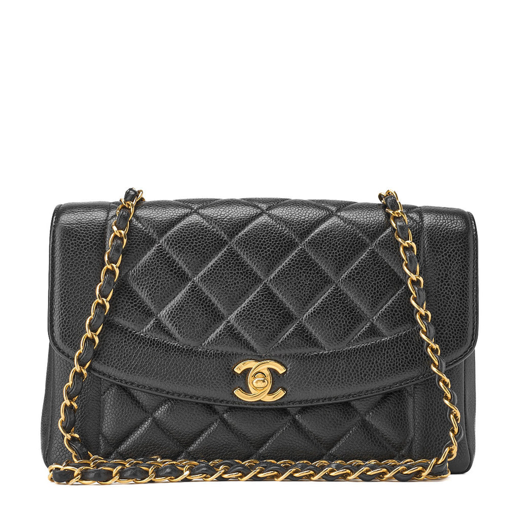 CHANEL Shoulder Bag Tote Bag Matelasse Caviar Skin Black Gold-Tone Hardware Pre-Owned