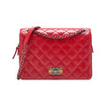 CHANEL Mini Shoulder Bag, Matelasse Turn Lock Chain Shoulder, Vintage Calf, Black, Silver-Tone Hardware, Pre-Owned
