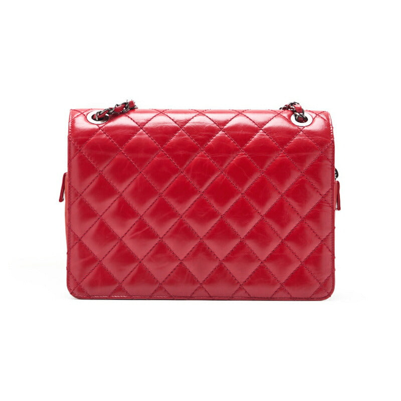 CHANEL Mini Shoulder Bag, Matelasse Turn Lock Chain Shoulder, Vintage Calf, Black, Silver-Tone Hardware, Pre-Owned