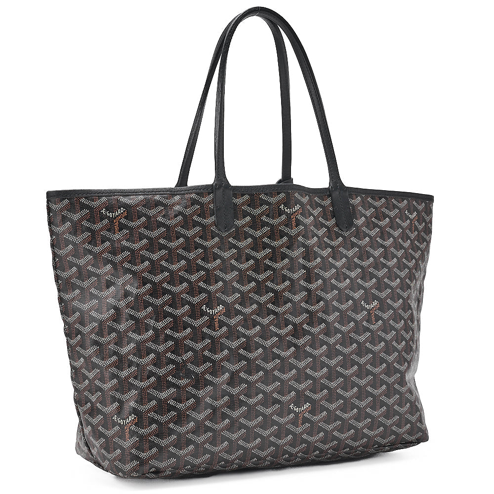 GOYARD [Goyard] Saint-Louis PM Tote Bag Coated Canvas Black Silver-Tone Hardware, Pre-Owned