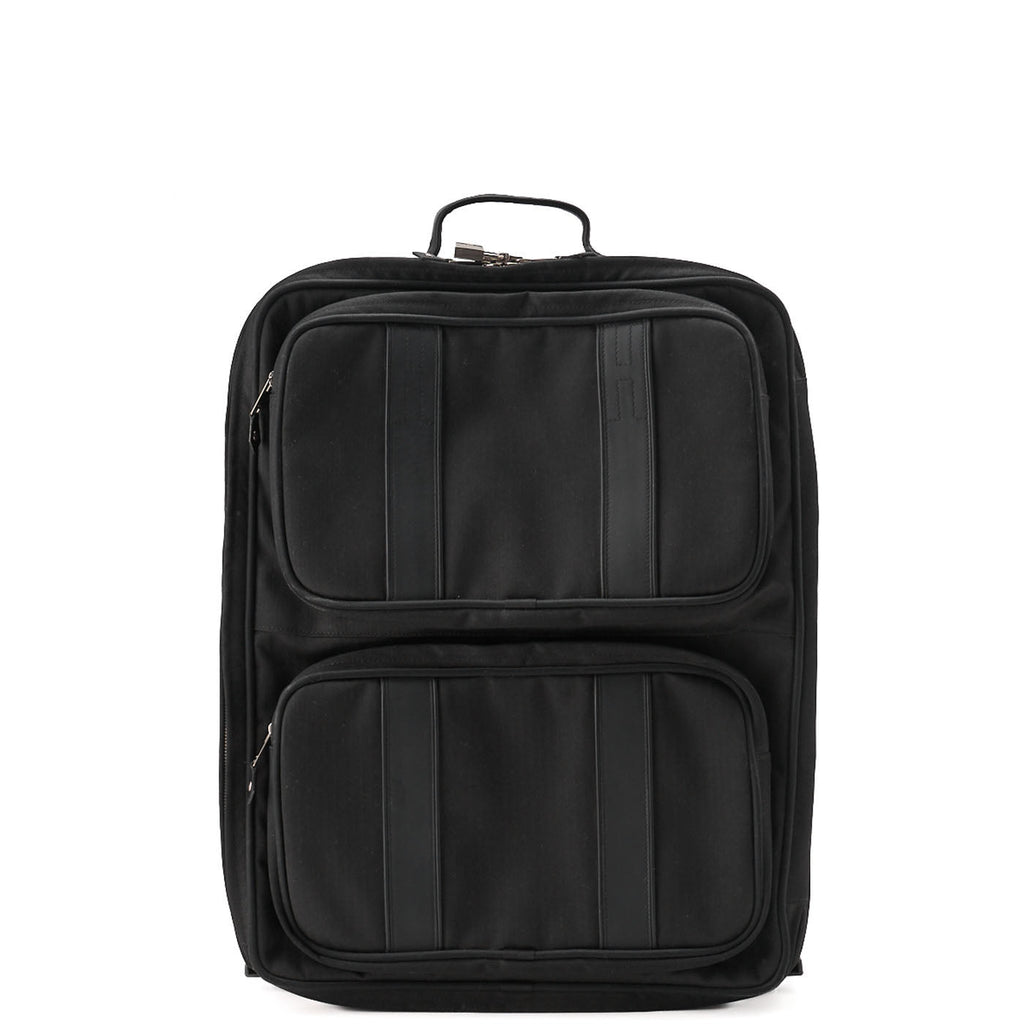 HERMES Acapulco Carry Bag Toile Chevron Black Gold-Tone Hardware Pre-Owned