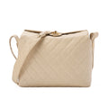 CHANEL Matlasse Upper Coco Mark Shoulder Bag Caviar Skin Beige Gold-Tone Hardware, Pre-Owned