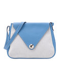 HERMES Christine Shoulder Bag Toile Ash Buffle Blue Jean Silver-Tone Hardware Pre-Owned