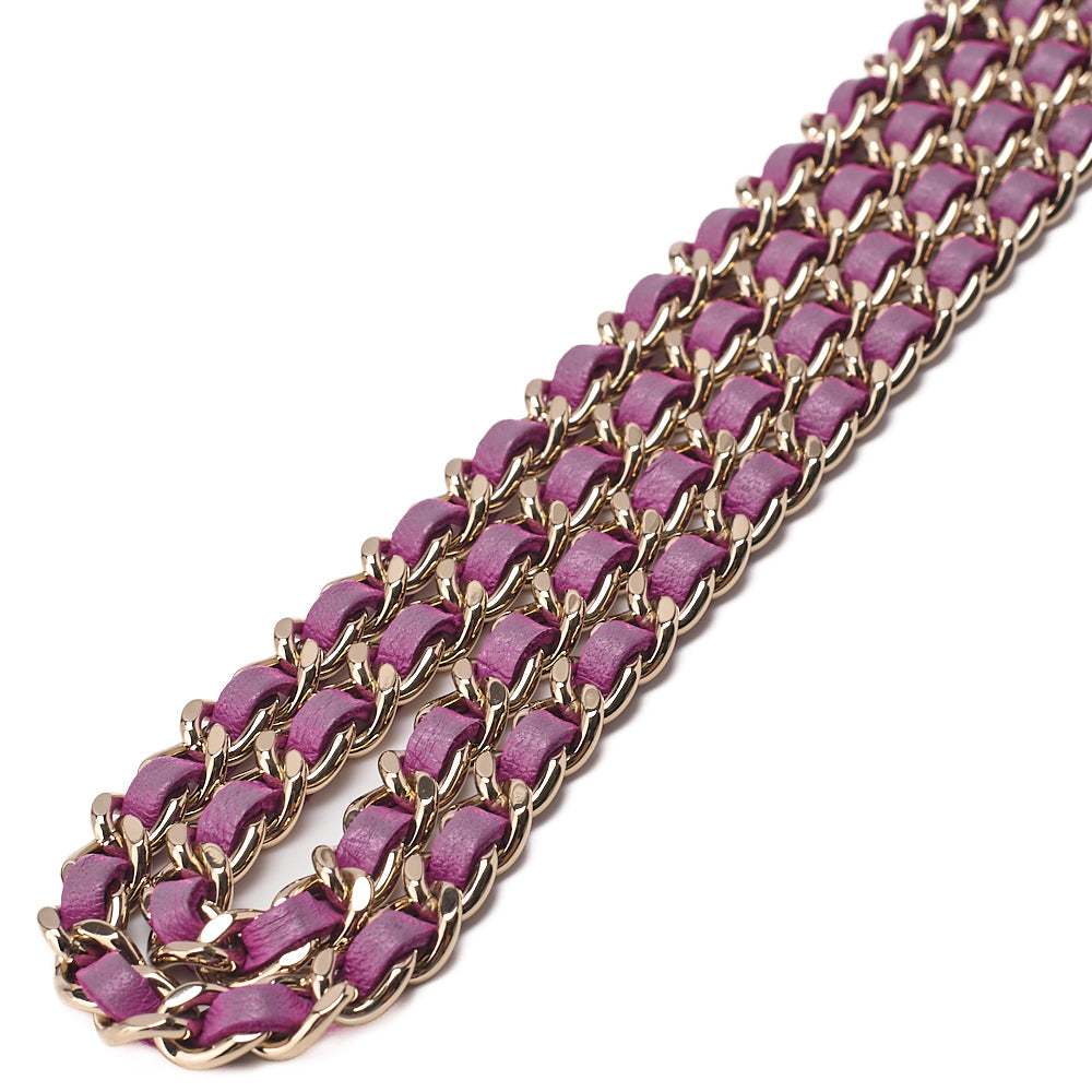 CHANEL Tweed Matelass? Coco Mark Mini Chain Shoulder Purple X Multicolor Gold-Tone Hardware, Pre-Owned