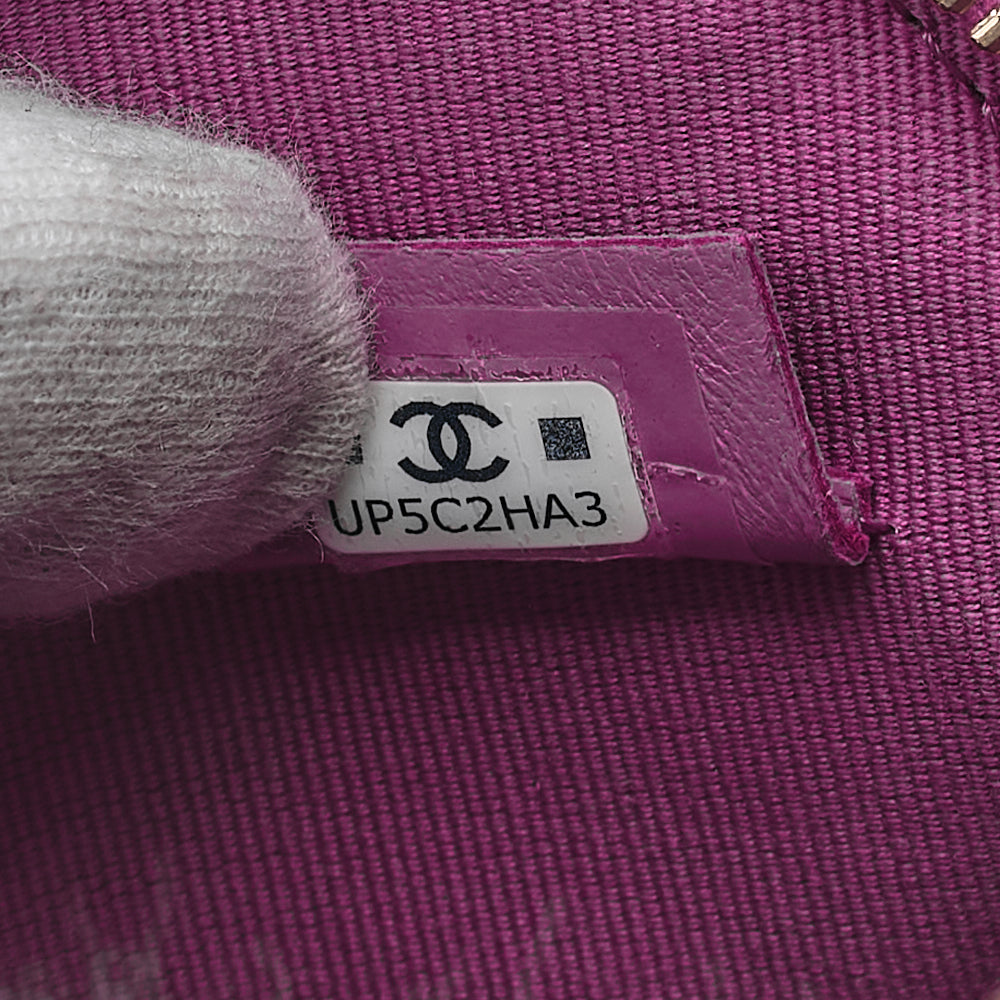 CHANEL Tweed Matelass? Coco Mark Mini Chain Shoulder Purple X Multicolor Gold-Tone Hardware, Pre-Owned