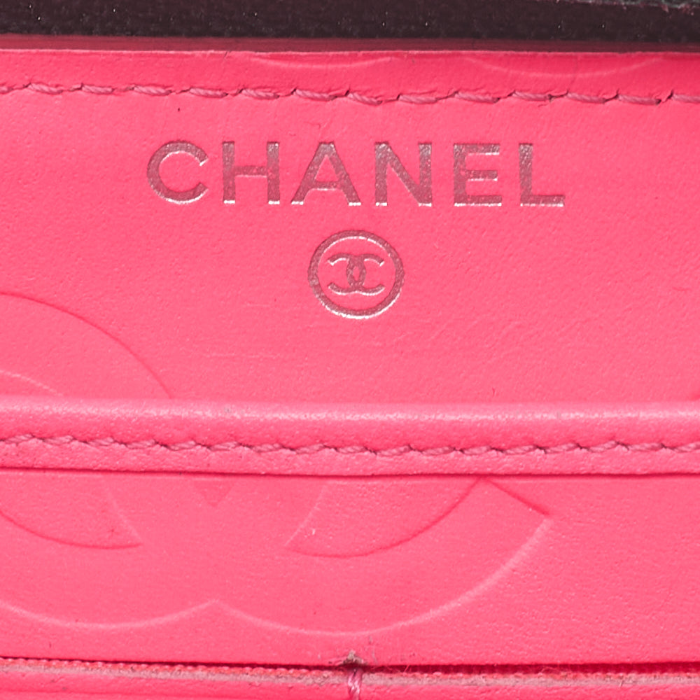 CHANEL Cambon Line Matelasse Round Long Wallet Calfskin Black Silver-Tone Hardware, Pre-Owned