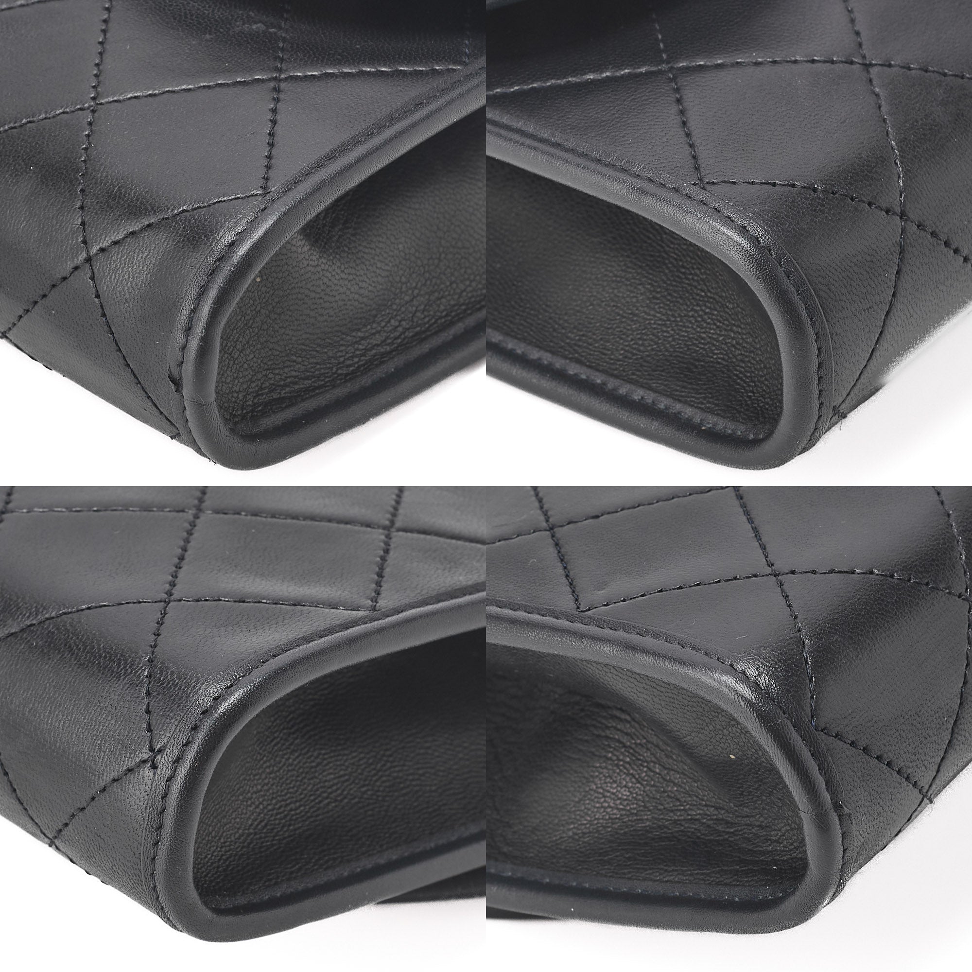 CHANEL Shoulder Bag Matelasse Push Lock Lambskin Black Gold-Tone Hardware, Pre-Owned