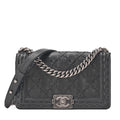 CHANEL Shoulder Bag, Boy Chanel V Stitch, Denim, Silver-Tone Hardware, Pre-Owned