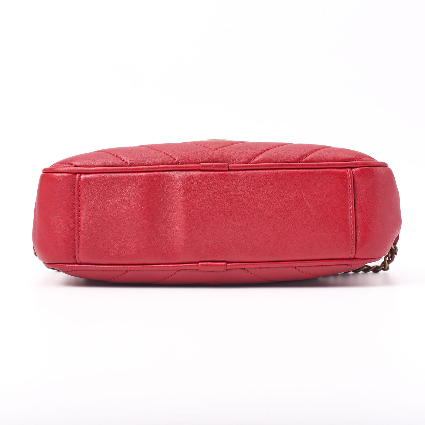 CHANEL Shoulder Bag, Diamond Stitch Coco Mark, Lambskin, Red, Gold-Tone Hardware, Pre-Owned