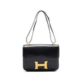 HERMES Constance 23 Shoulder Bag, Mini Shoulder Bag, Box Calf, Black, Gold-Tone Hardware, Pre-Owned