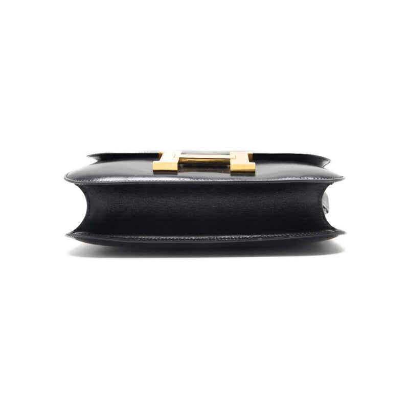 HERMES Constance 23 Shoulder Bag, Mini Shoulder Bag, Box Calf, Black, Gold-Tone Hardware, Pre-Owned