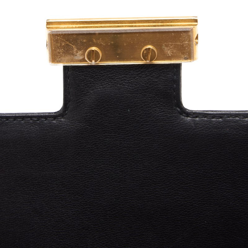 HERMES Constance 23 Shoulder Bag, Mini Shoulder Bag, Box Calf, Black, Gold-Tone Hardware, Pre-Owned