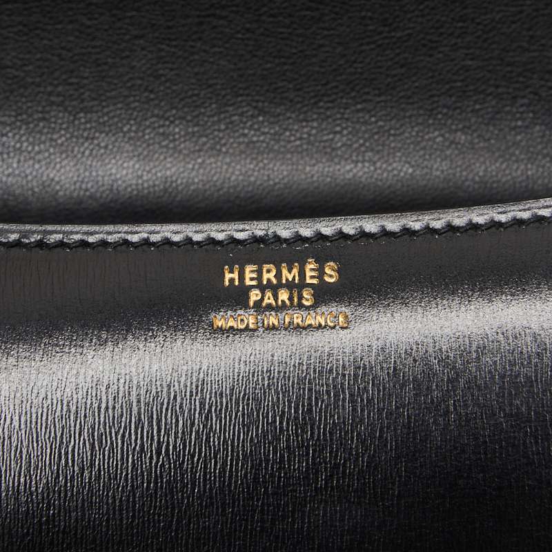 HERMES Constance 23 Shoulder Bag, Mini Shoulder Bag, Box Calf, Black, Gold-Tone Hardware, Pre-Owned
