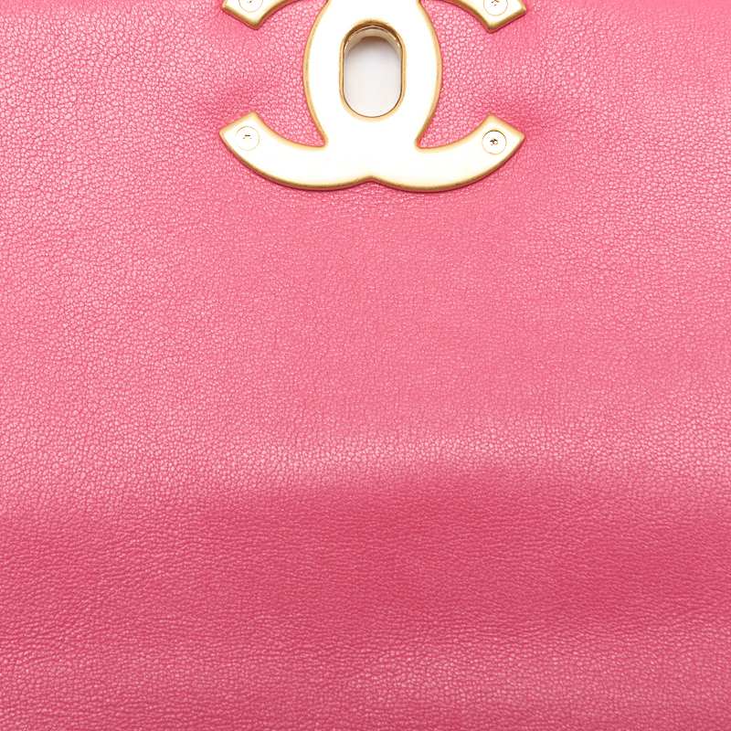 CHANEL 19 Tote Bag Matelasse 2WAY Chain Shoulder Lambskin Pink Gold-Tone Hardware Pre-Owned