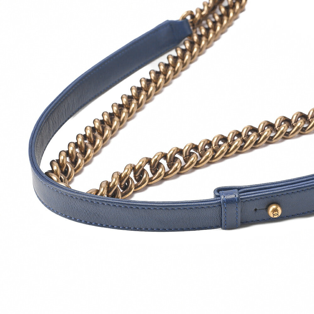 CHANEL Shoulder Bag, Patchwork, Chain Shoulder, Denim, Blue, Gold-Tone Hardware, Pre-Owned
