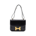HERMES Constance 23 Shoulder Bag Box Calf Black Gold-Tone Hardware, Pre-Owned