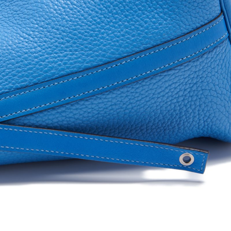 HERMES Picotin Lock MM Handbag Tryon Clemence Swift Blue Paradise Silver-Tone Hardware Pre-Owned