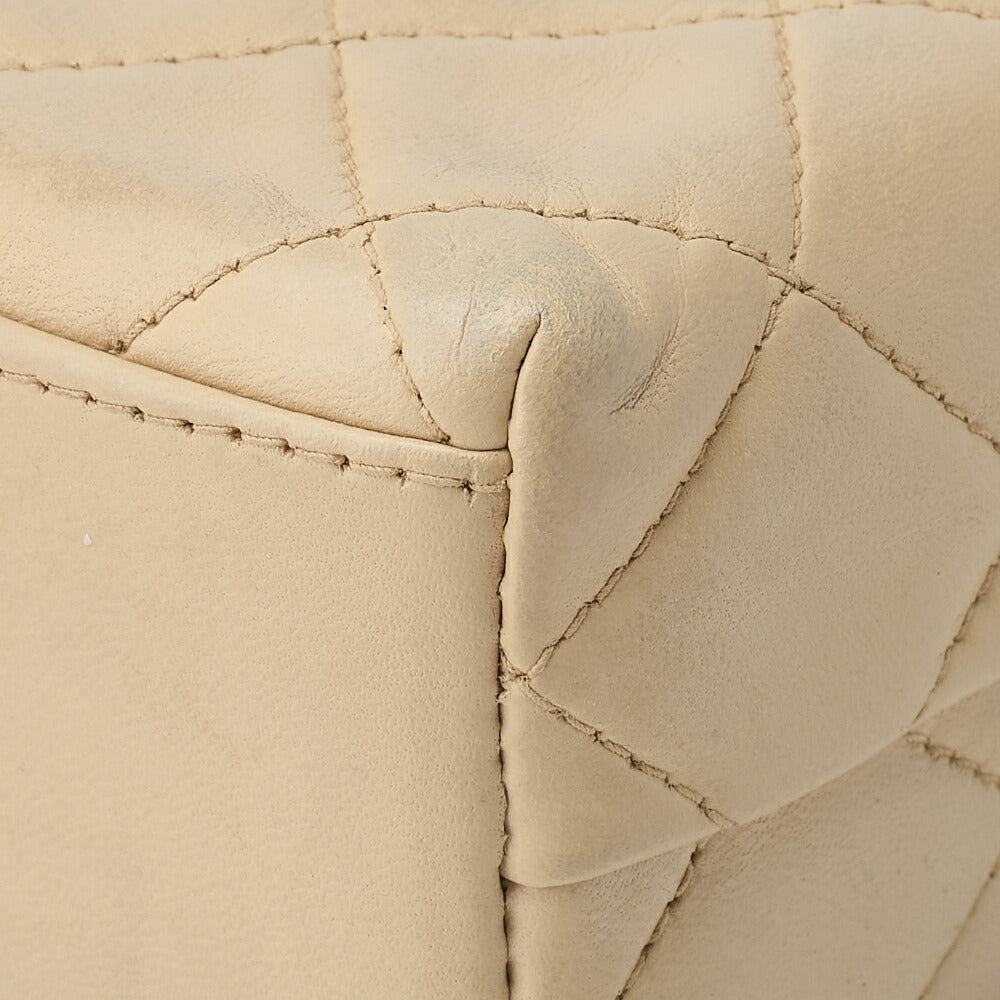 CHANEL Shoulder Bag Tote Bag Matelasse Lambskin Beige Gold-Tone Hardware Pre-Owned
