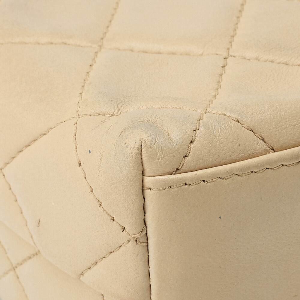 CHANEL Shoulder Bag Tote Bag Matelasse Lambskin Beige Gold-Tone Hardware Pre-Owned
