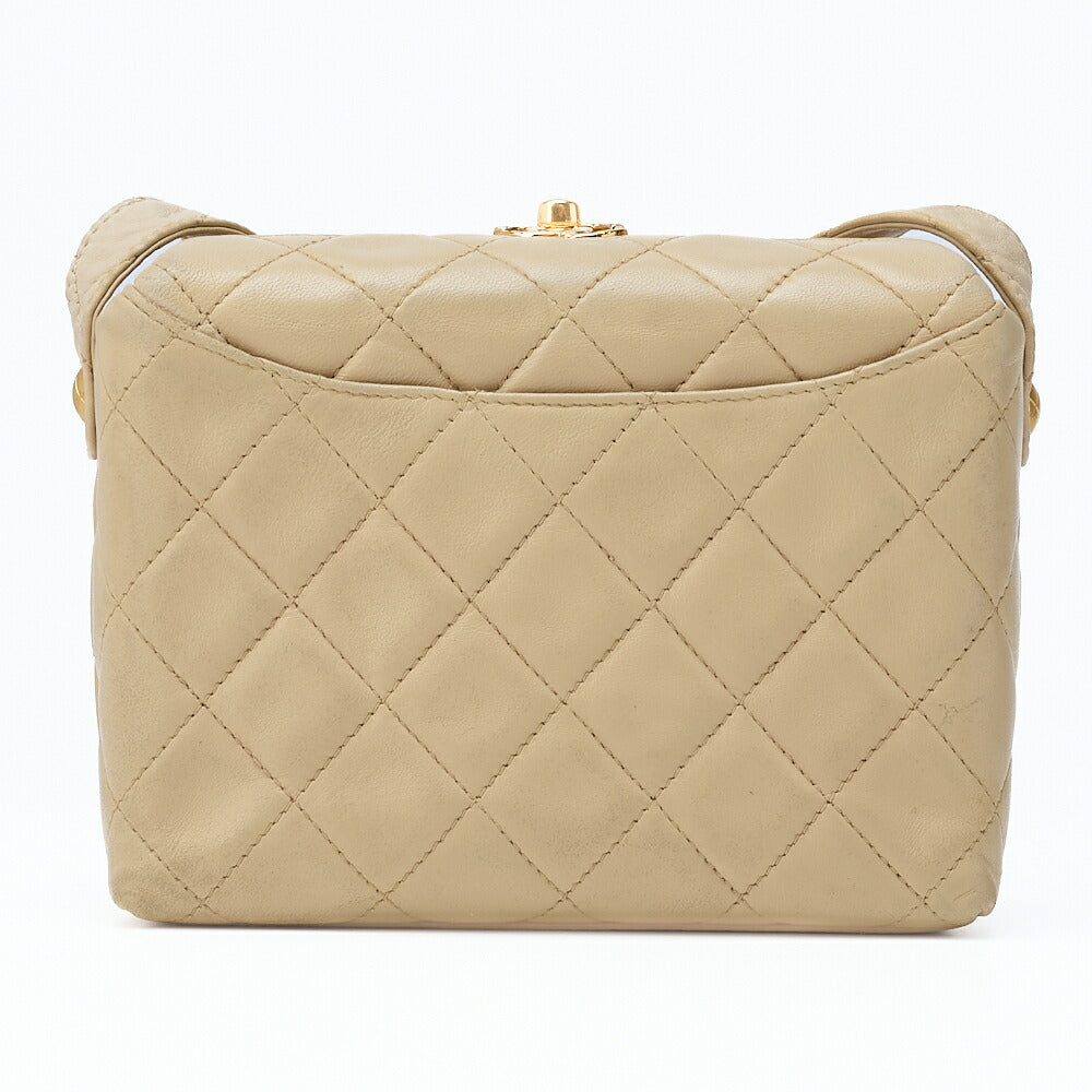 CHANEL Shoulder Bag Tote Bag Matelasse Lambskin Beige Gold-Tone Hardware Pre-Owned