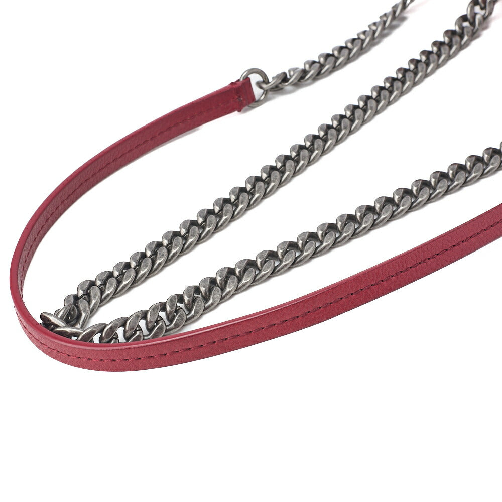 CHANEL Shoulder Tote Bag Matelasse Full Flap Chain Caviar Skin Red Gold-Tone Hardware Pre-Owned