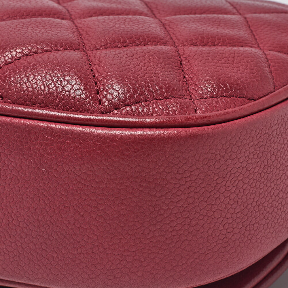 CHANEL Shoulder Tote Bag Matelasse Full Flap Chain Caviar Skin Red Gold-Tone Hardware Pre-Owned