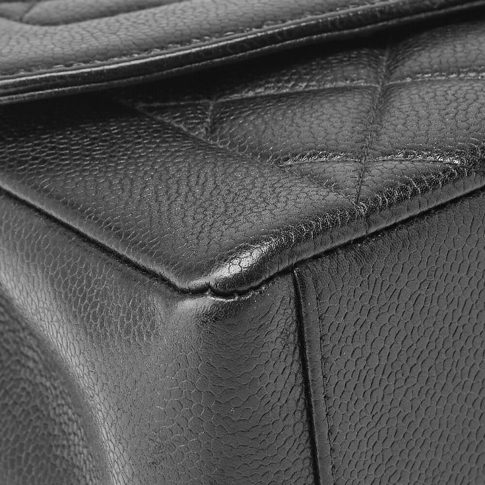 CHANEL Shoulder Bag Tote Bag Matelasse Caviar Skin Black Gold-Tone Hardware Pre-Owned