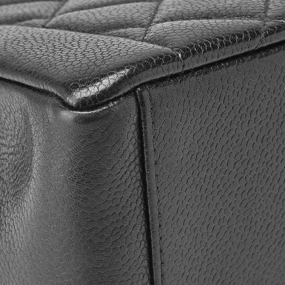 CHANEL Shoulder Bag Tote Bag Matelasse Caviar Skin Black Gold-Tone Hardware Pre-Owned