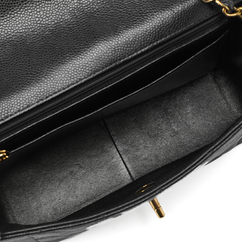 CHANEL Shoulder Bag Tote Bag Matelasse Caviar Skin Black Gold-Tone Hardware Pre-Owned
