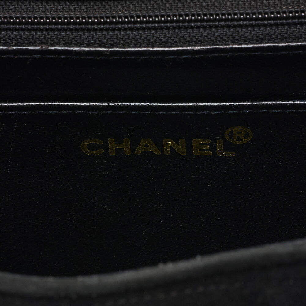 CHANEL Shoulder Tote Bag Round Flap Turn Lock Chain Shoulder Suede Black Gold-Tone Hardware Pre-Owned