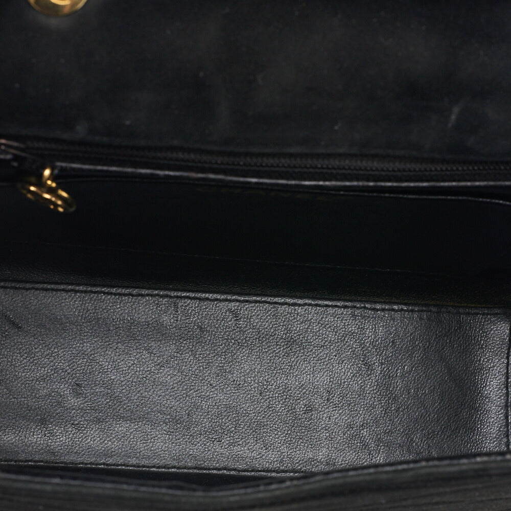 CHANEL Shoulder Tote Bag Round Flap Turn Lock Chain Shoulder Suede Black Gold-Tone Hardware Pre-Owned