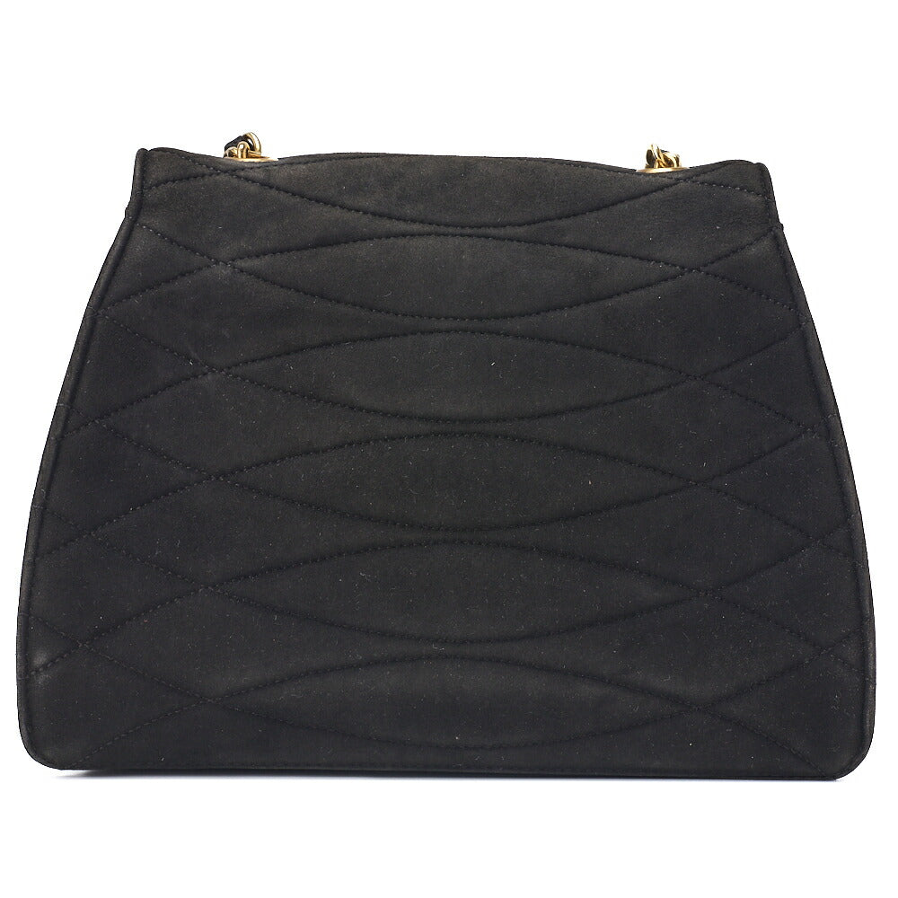 CHANEL Shoulder Tote Bag Round Flap Turn Lock Chain Shoulder Suede Black Gold-Tone Hardware Pre-Owned