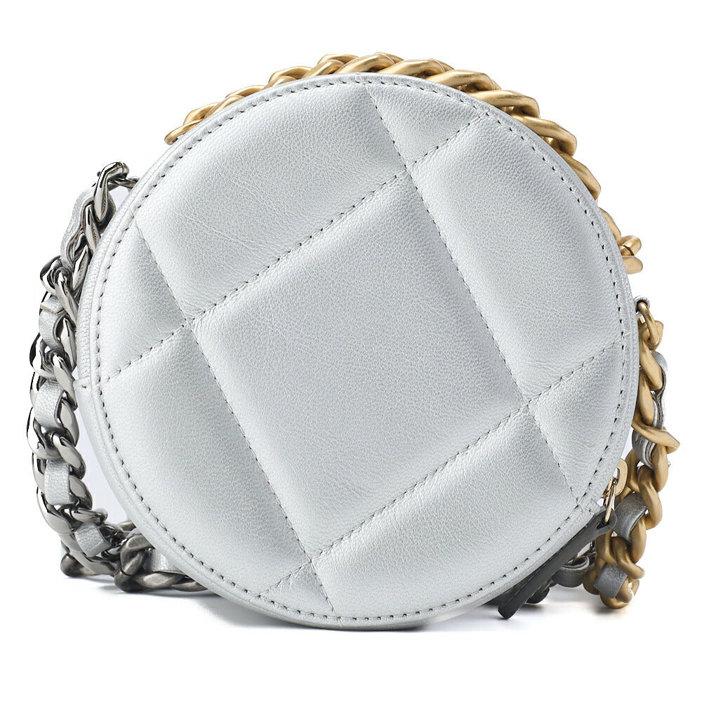 CHANEL Shoulder Bag Tote Bag 19 Matelasse Chain Shoulder Lambskin Silver Gold-Tone Hardware Pre-Owned