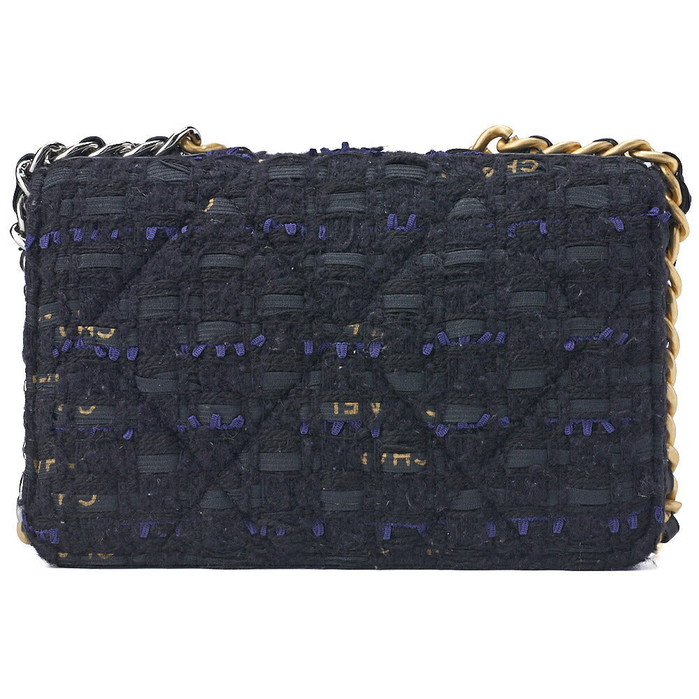 CHANEL Shoulder Bag Tote Bag Chanel 19 Matelasse Chain Wallet Tweed Black Gold-Tone Hardware Pre-Owned