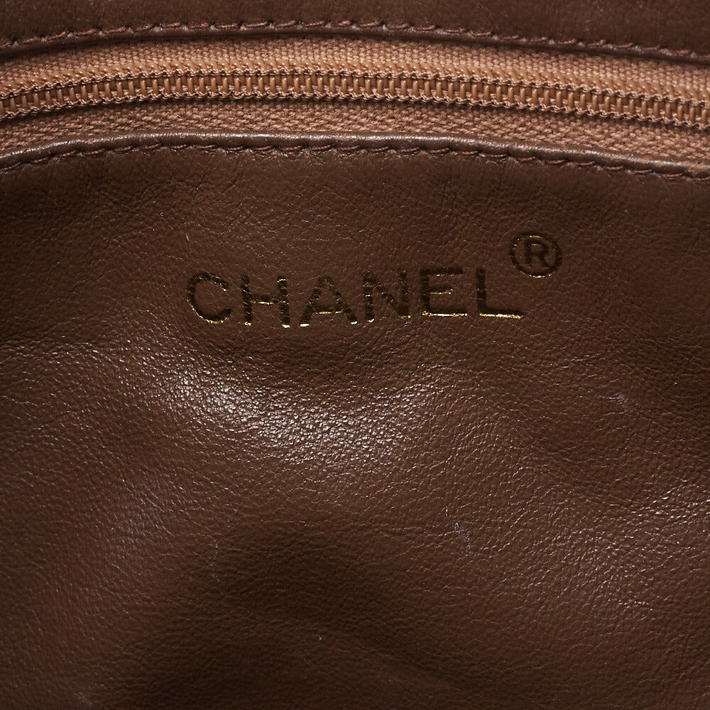 CHANEL Shoulder Bag, Chain Shoulder, Matelasse, Caviar Skin, Brown, Gold-Tone Hardware, Pre-Owned