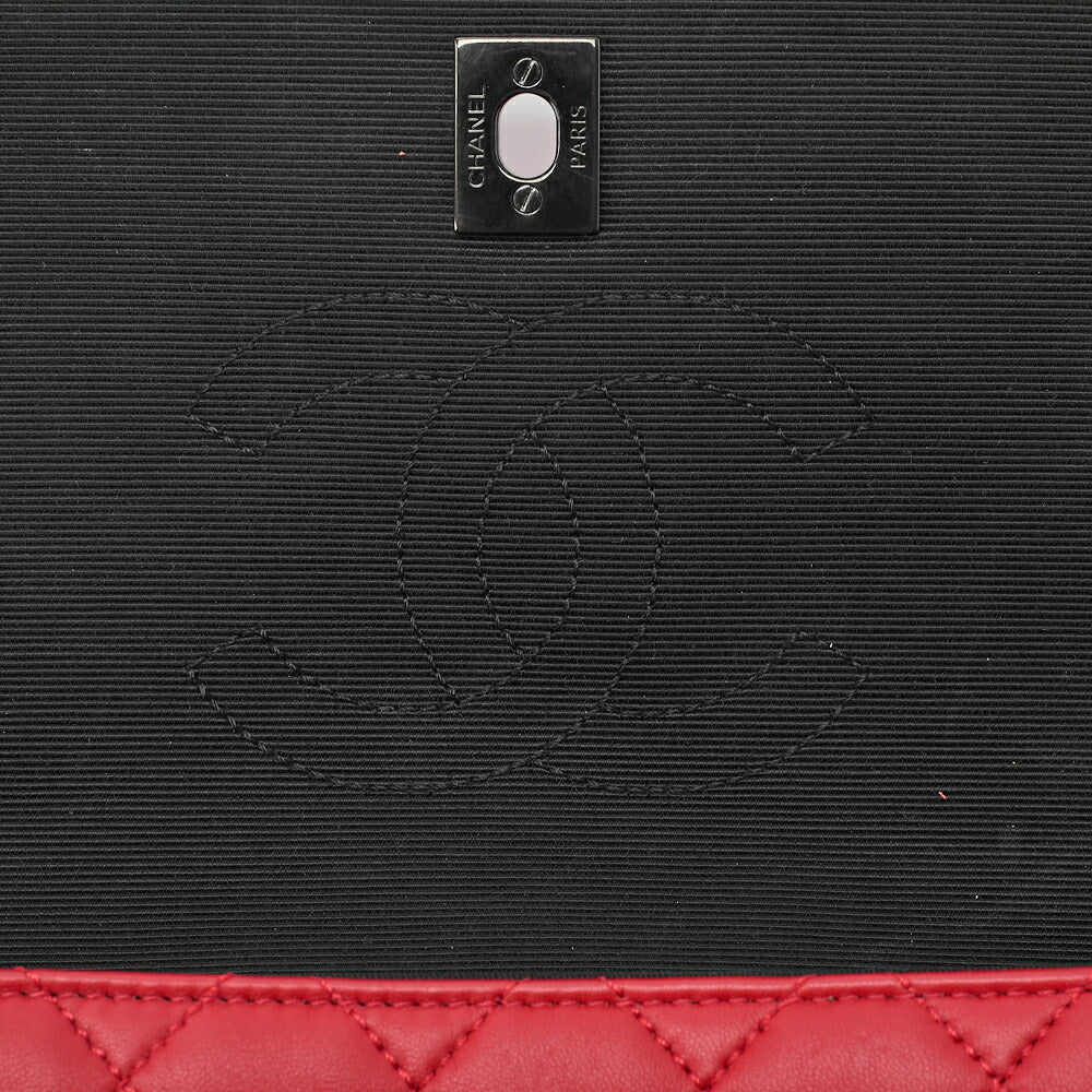 CHANEL Shoulder Bag Mini Matelasse Chain Shoulder Lambskin Nylon Red Gold-Tone Hardware Pre-Owned