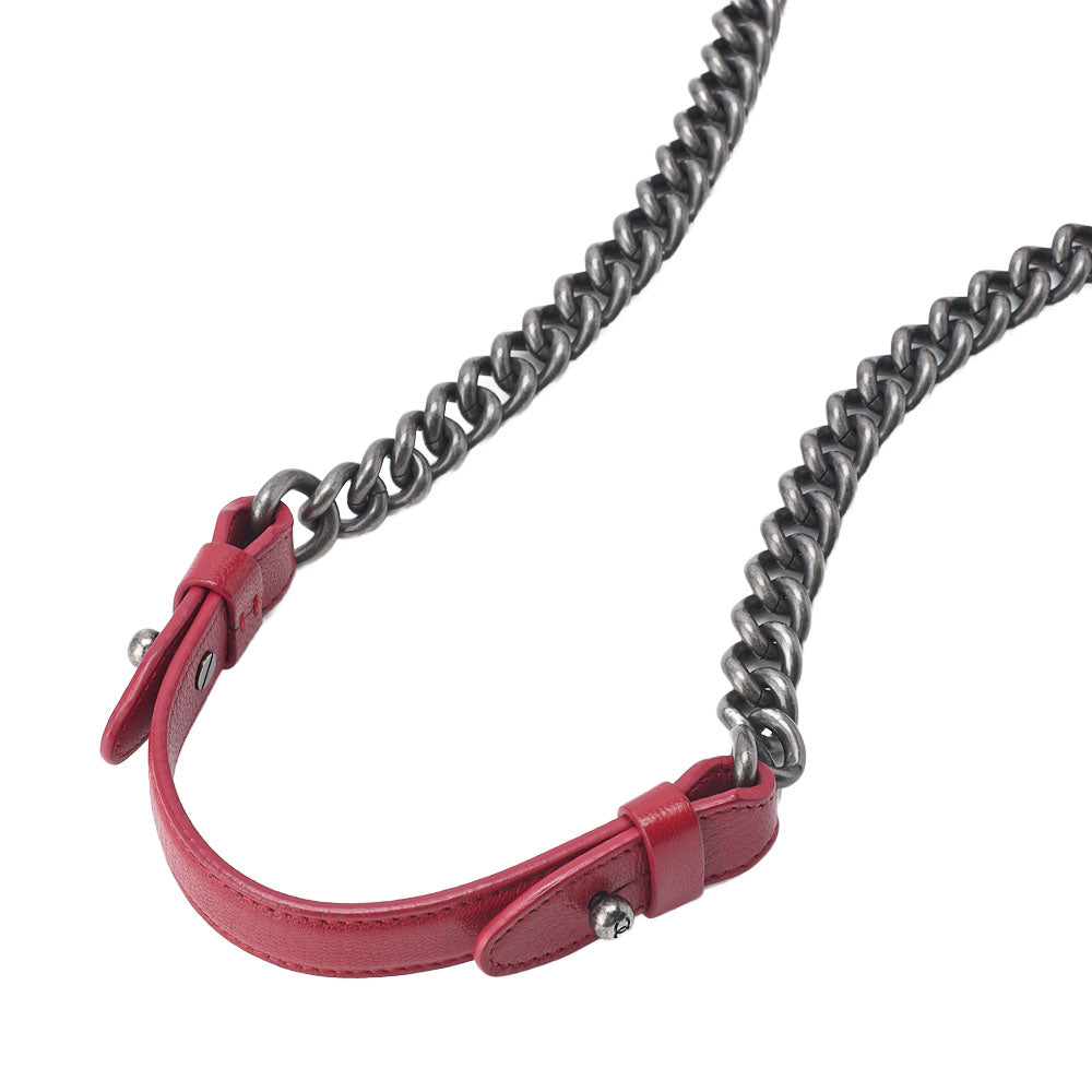 CHANEL Shoulder Bag Matelasse Full Flap Chain Shoulder Caviar Skin Red Silver-Tone Hardware Pre-Owned