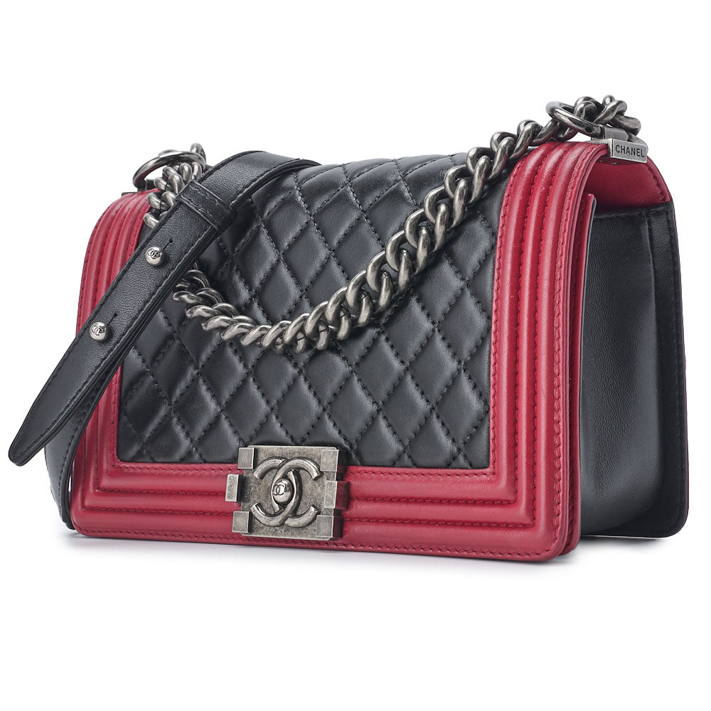 CHANEL Boy Chanel Matelasse Chain Shoulder Lambskin Black Gold-Tone Hardware Pre-Owned