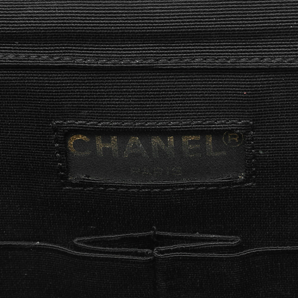 CHANEL Shoulder Bag, Matelasse, Chain Shoulder, Satin, Black, Gold-Tone Hardware, Pre-Owned