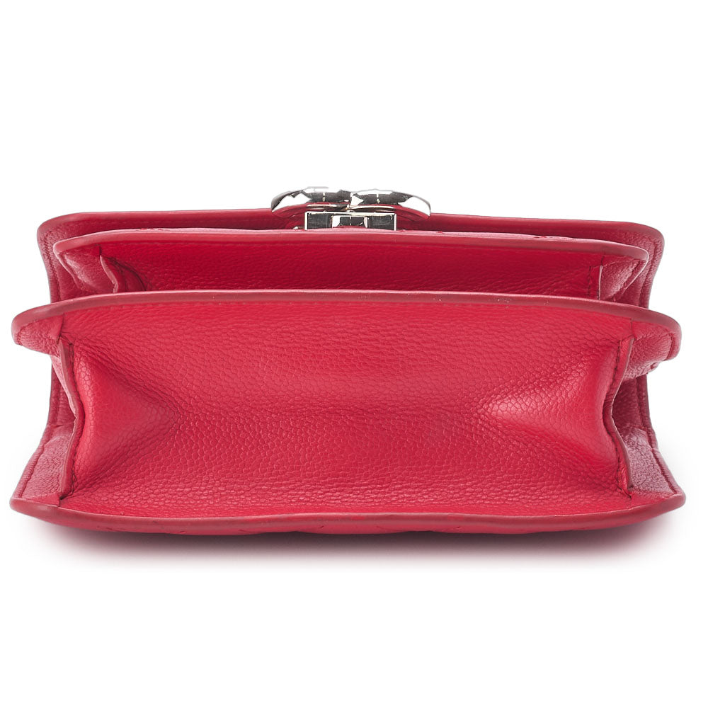 CHANEL Shoulder Bag Tote Bag Matelasse Coco Push Lock Chain Shoulder Caviar Skin Red Silver-Tone Hardware Pre-Owned