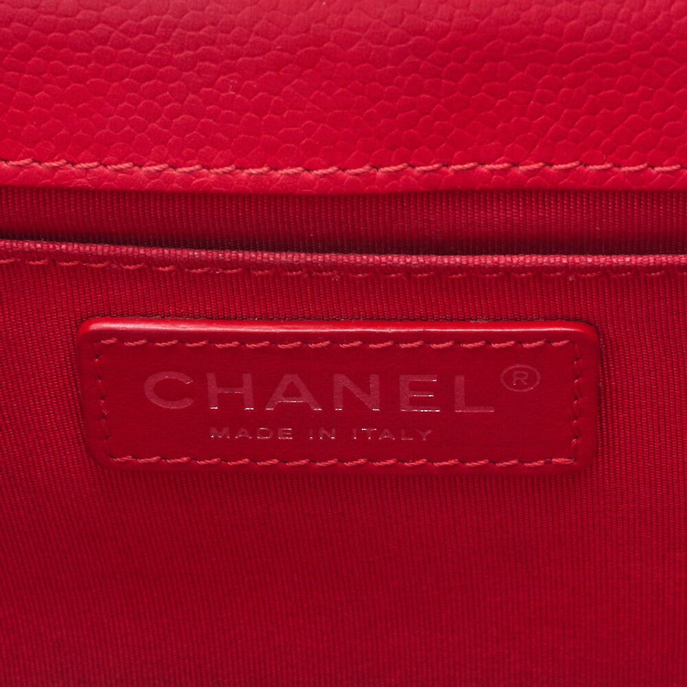CHANEL Shoulder Bag Tote Bag Matelasse Coco Push Lock Chain Shoulder Caviar Skin Red Silver-Tone Hardware Pre-Owned