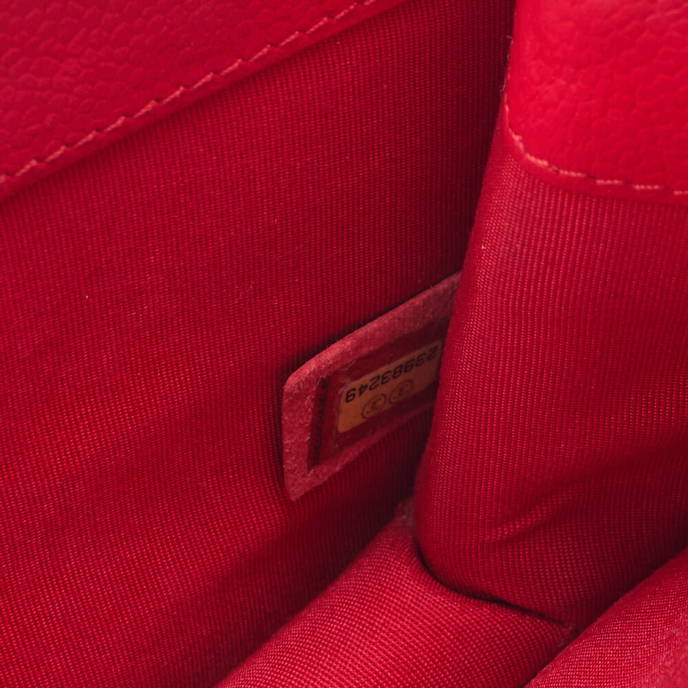 CHANEL Shoulder Bag Tote Bag Matelasse Coco Push Lock Chain Shoulder Caviar Skin Red Silver-Tone Hardware Pre-Owned
