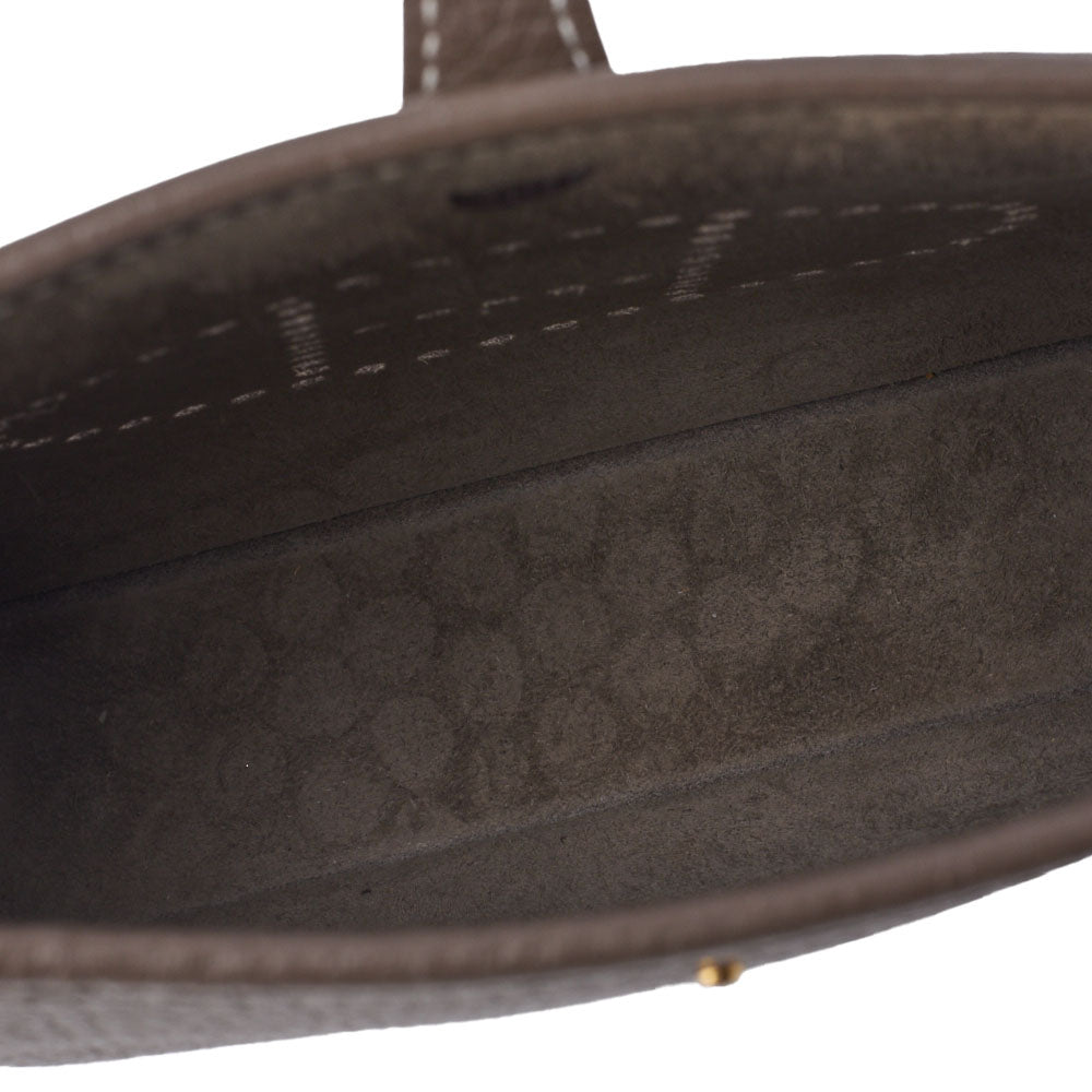 HERMES Evelyn TPM Shoulder Bag Tryon Clemence Leather Etoupe Gold-Tone Hardware Pre-Owned