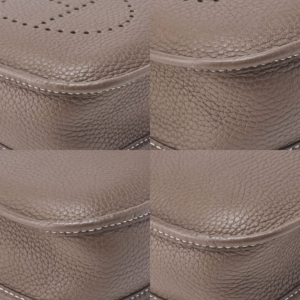 HERMES Evelyn TPM Shoulder Bag Tryon Clemence Leather Etoupe Gold-Tone Hardware Pre-Owned