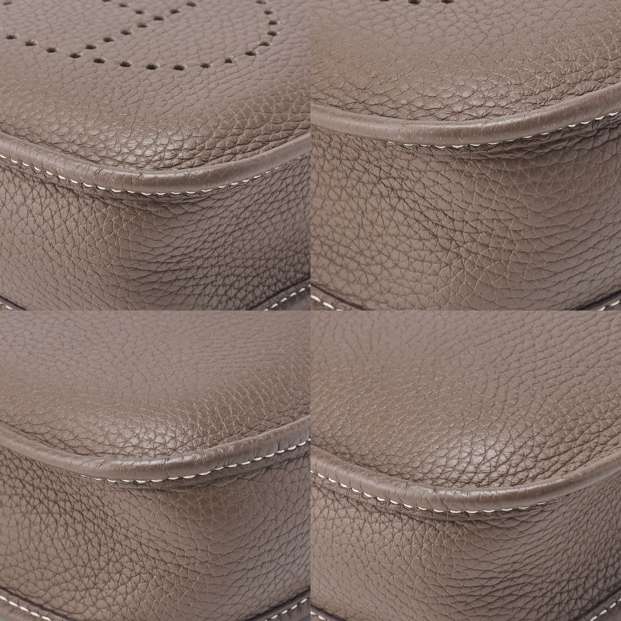 HERMES Evelyn TPM Shoulder Bag Tryon Clemence Leather Etoupe Gold-Tone Hardware Pre-Owned