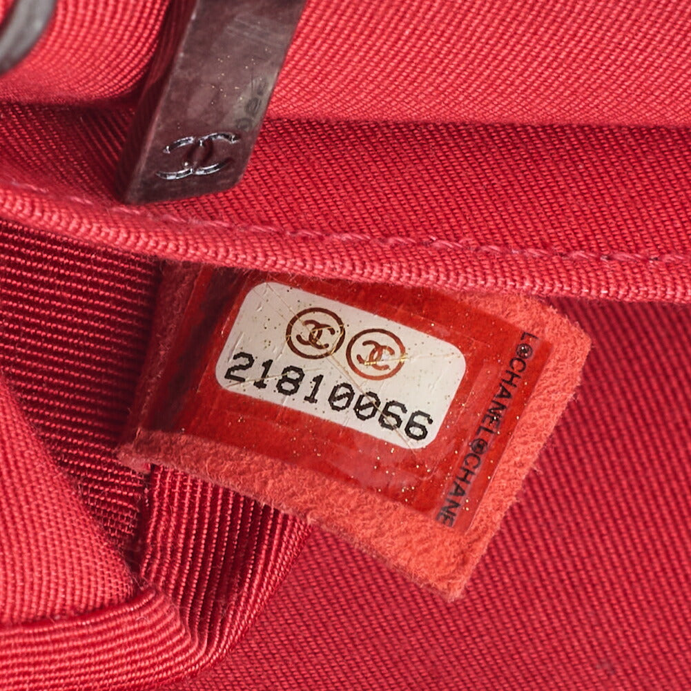 CHANEL Mini Matelasse Turn Lock Chain Shoulder Bag Lambskin Red Silver-Tone Hardware Pre-Owned