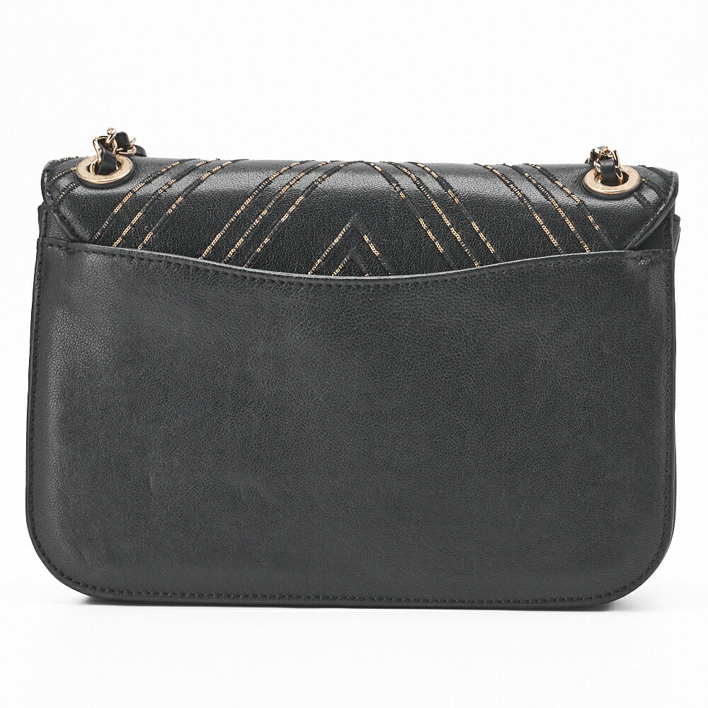 Chanel Shoulder Bag, V Stitch, Chain Shoulder, Lambskin, Black, Gold-Tone Hardware, Pre-Owned